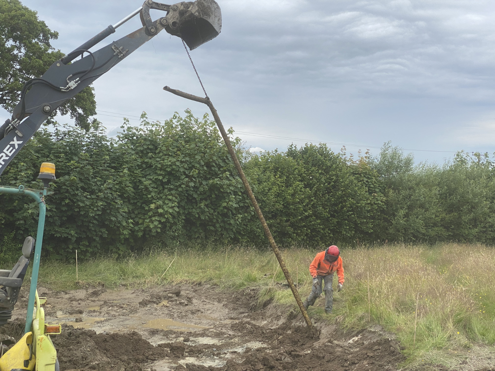 Pulling out a land-drain